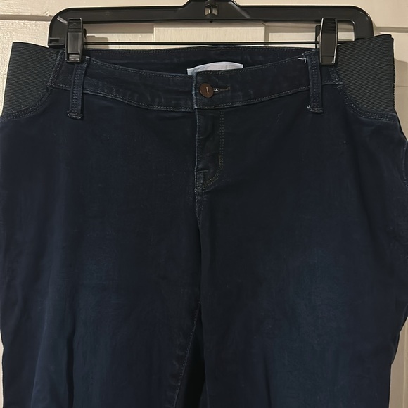 Under belly bootcut ankle maternity pants- dark wash - Picture 3 of 4